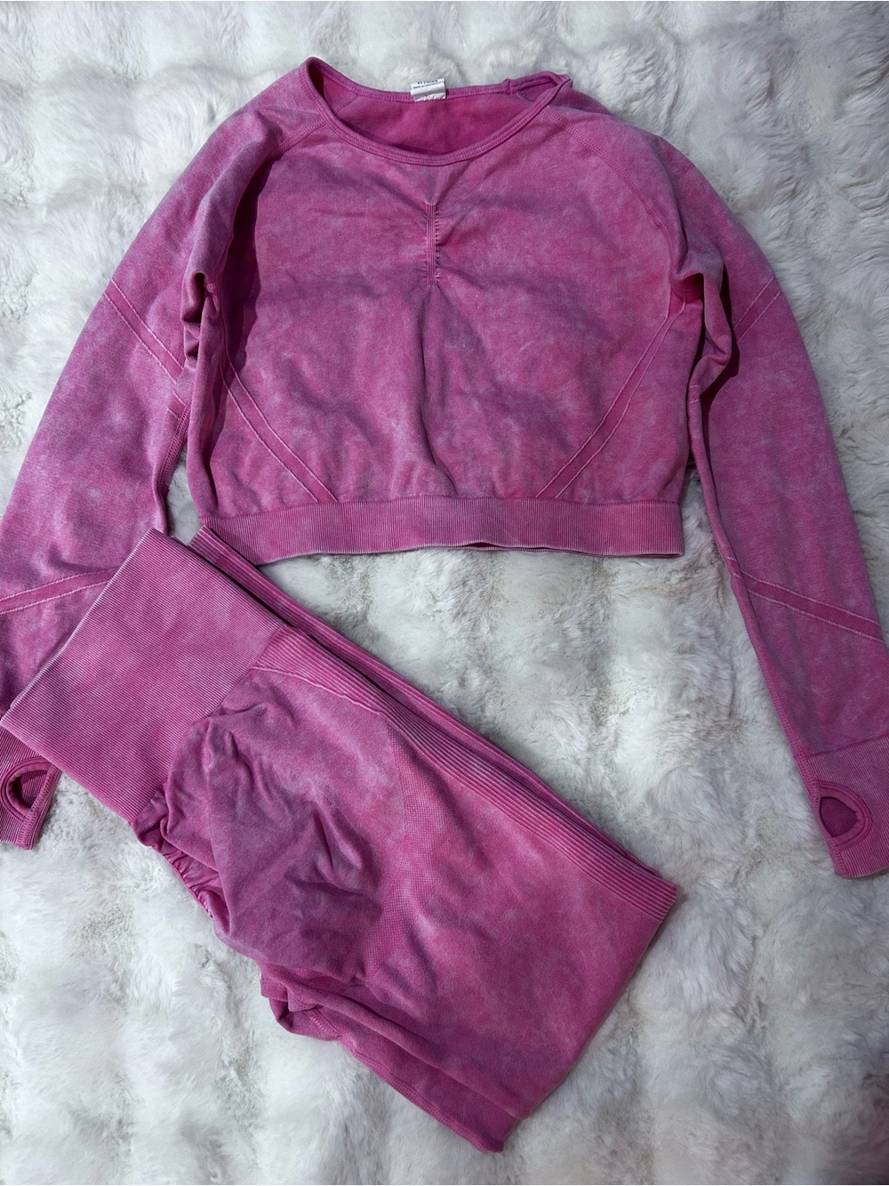 Dusty Pink Cropped Sweatshirt and Leggings Set
